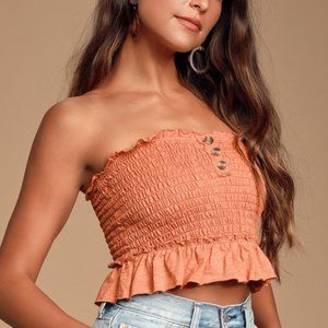 Free People We the Free Tube Top Orange Size M